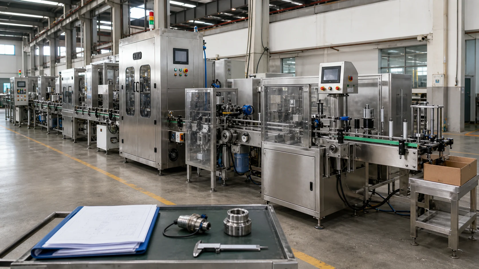 Automated industrial production line and technical inspection evidence in a Chinese factory