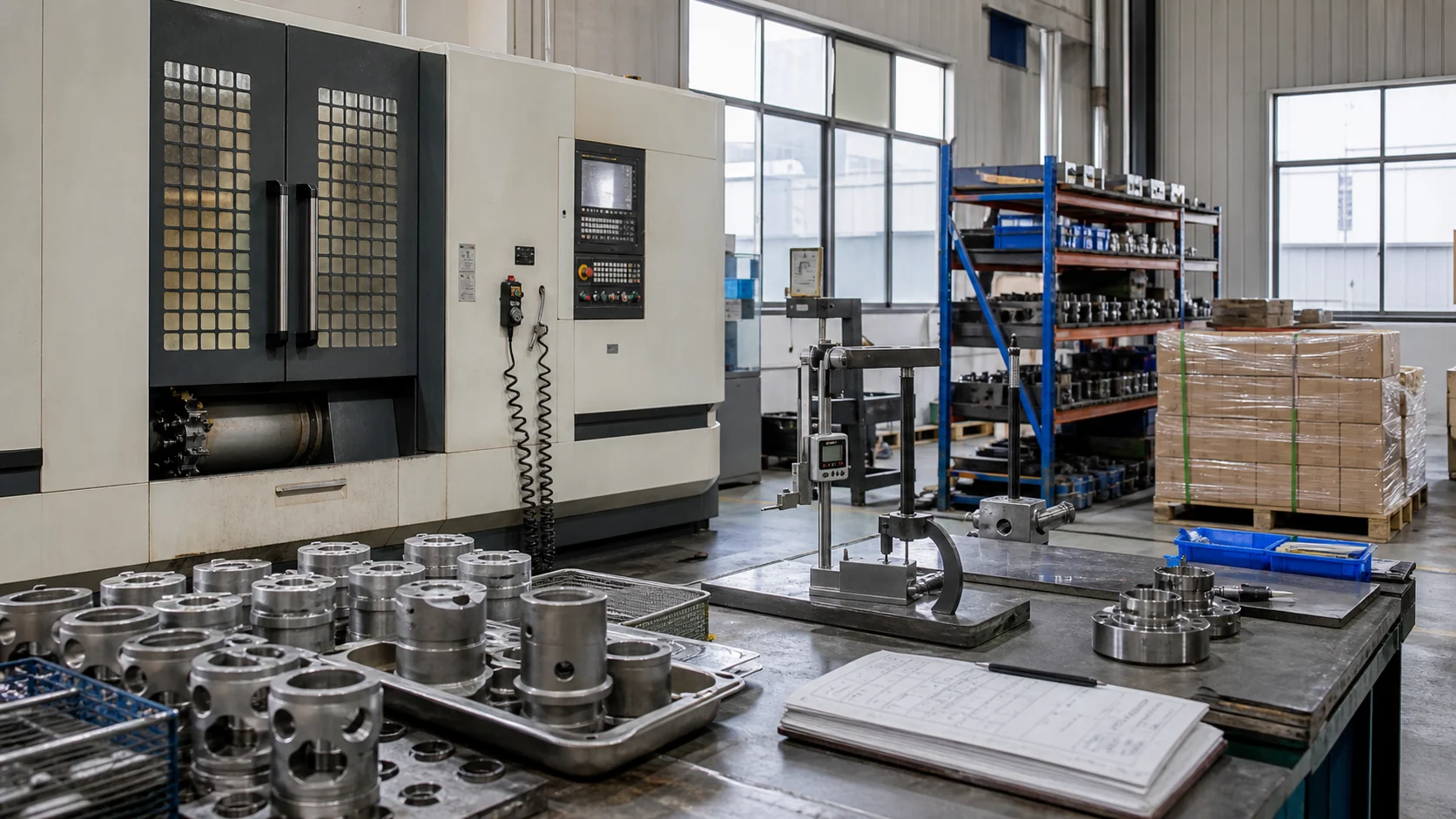 Factory production equipment, work-in-progress parts and inspection evidence under verification